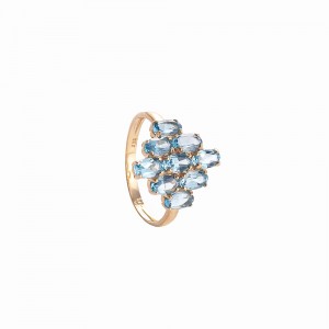 Δακτυλίδι blue topaz K14